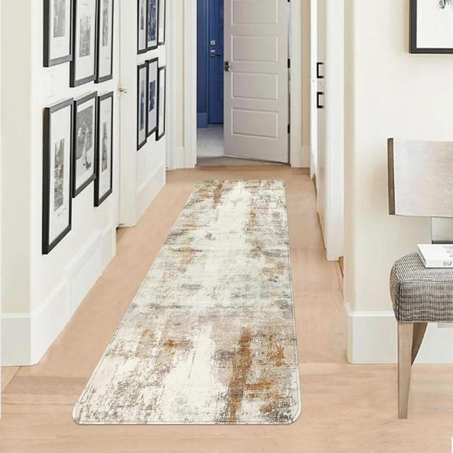 famibay 2x6 Hallway Runner Rug with Rubber Backing Modern Abstract Washable Runner Rug Non Slip Hallway Rug Runner Soft Low Pile Carpet Runners for Hallway Entryway Bathroom Bedroom Kitchen