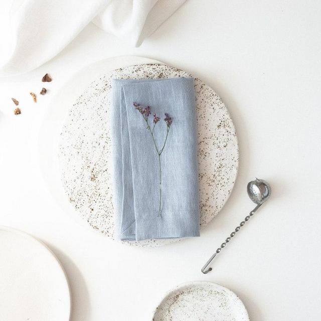 Blue Softened Linen Napkins, Blue Linen Napkins for Wedding, Blue Linen Napkins, Pure Soft Linen Napkin, Blue Linen Cloth Napkins