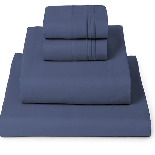 Mellanni King Sheets Set - 4 PC Iconic Collection Bedding - Hotel Luxury, Extra Soft, Cooling Bed Sheets - Wrinkle, Fade, Stain Resistant (King, Blue Nova)