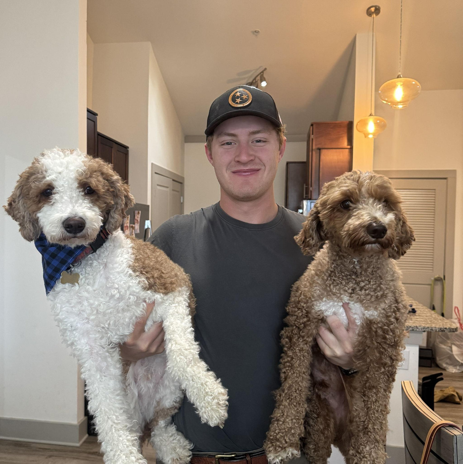 Jake with our two fur babies!