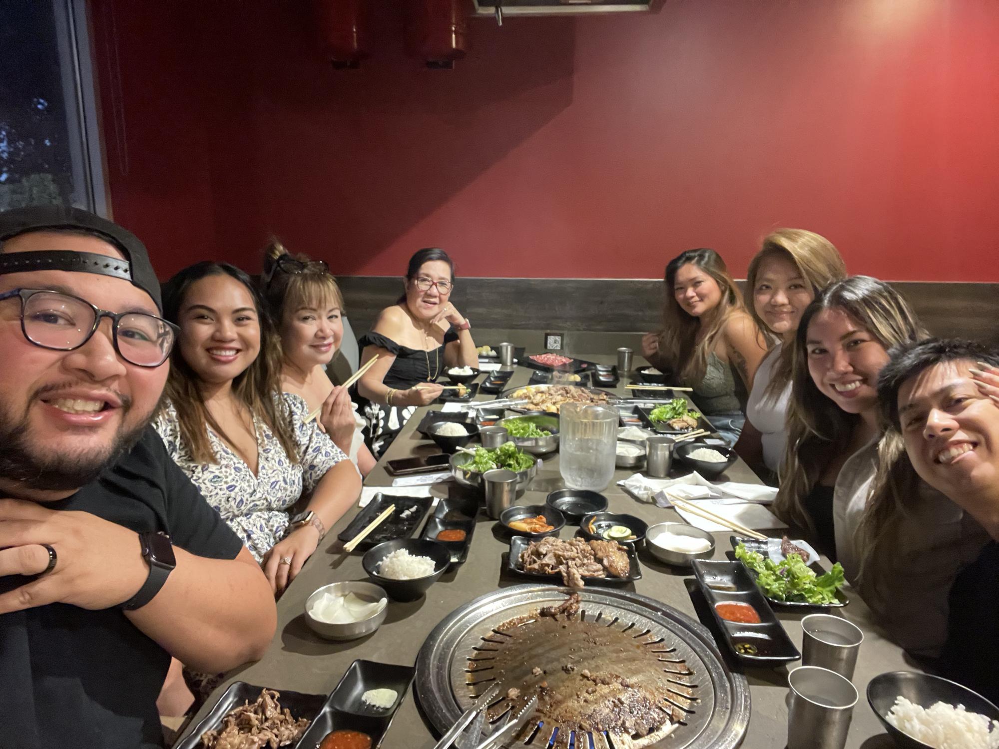 KBBQ at Wang Cho with Tita Odes, Camille, and Chiara, 2022