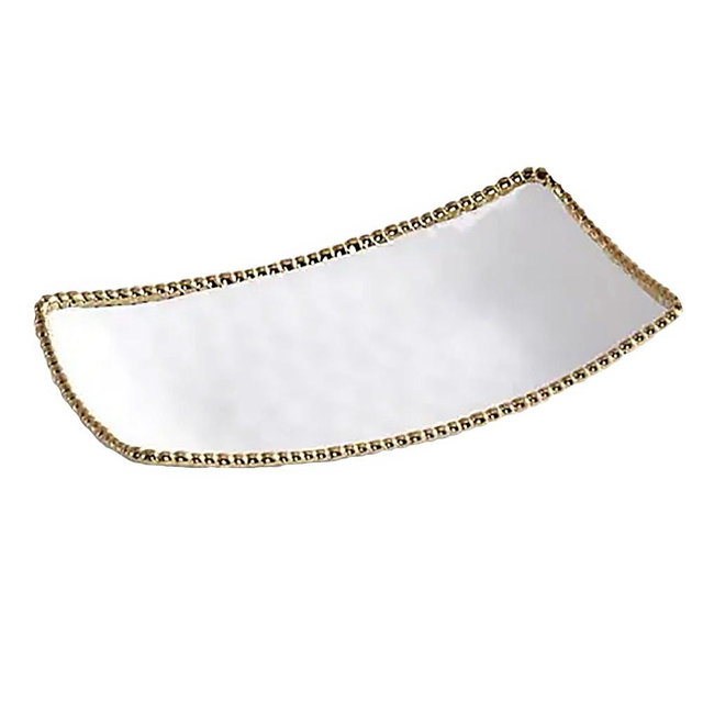 Pampa Bay Golden Salerno Rectangular Deep Server, Porcelain, 15" x 8.5" x 3"