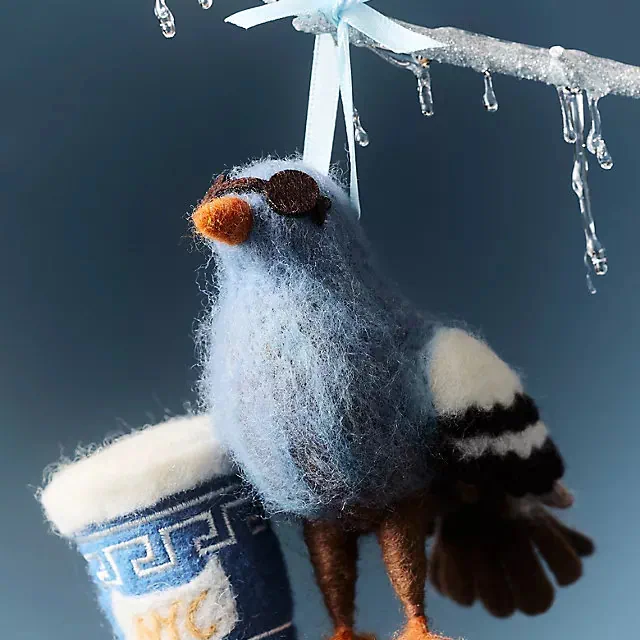 Felted City Pigeon Icon Ornaments