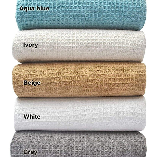 Tex Trend Luxury 100% Cotton Blanket - Soft Blankets Queen Size for Bed, Sofa & Couch - Breathable Blanket for Summer - All Season Cotton Thermal Blanket (White, Queen)