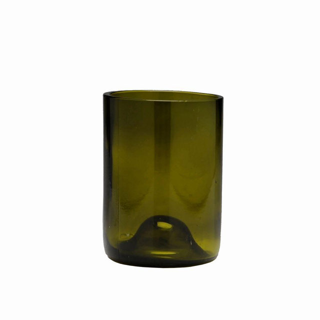 Vintage Olive Green Water Glass 12Oz (.35L) 4 1/8" (10.5, Set Of 6