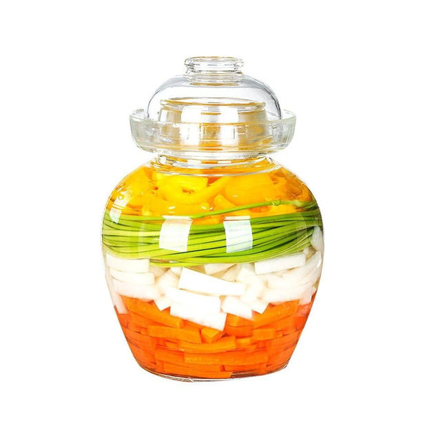 Haeljard 1.5L Glass Jar with Lid Fermentation Jar, Traditional Fermenting Kit Crock with Water Seal Airlock Lid, Pickle Jar for Pickles Kimchi, Sauerkraut, Wine Brewing Kombucha