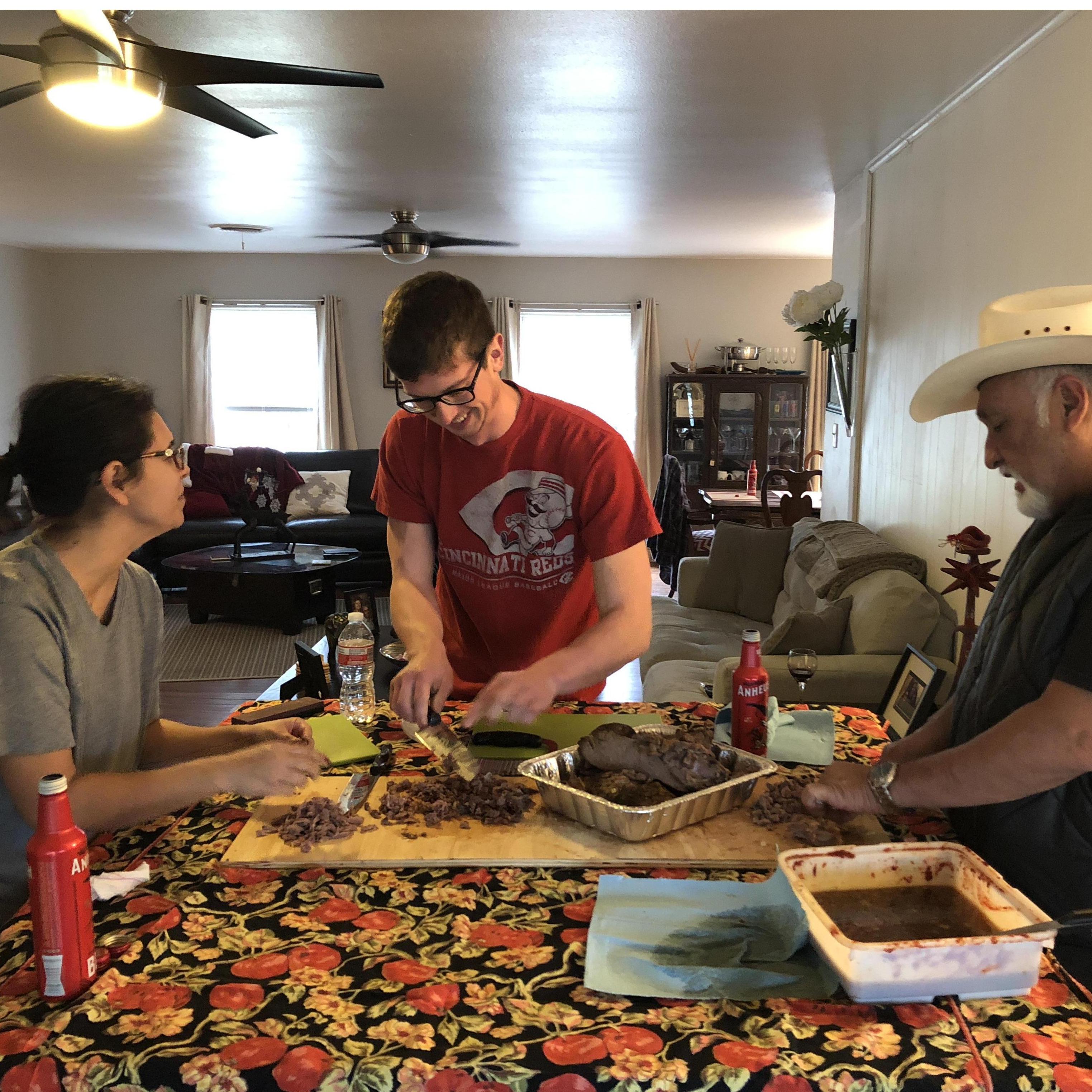 Turned out the boy from Cincinnati is a better Tamale maker than the girl from South Texas.