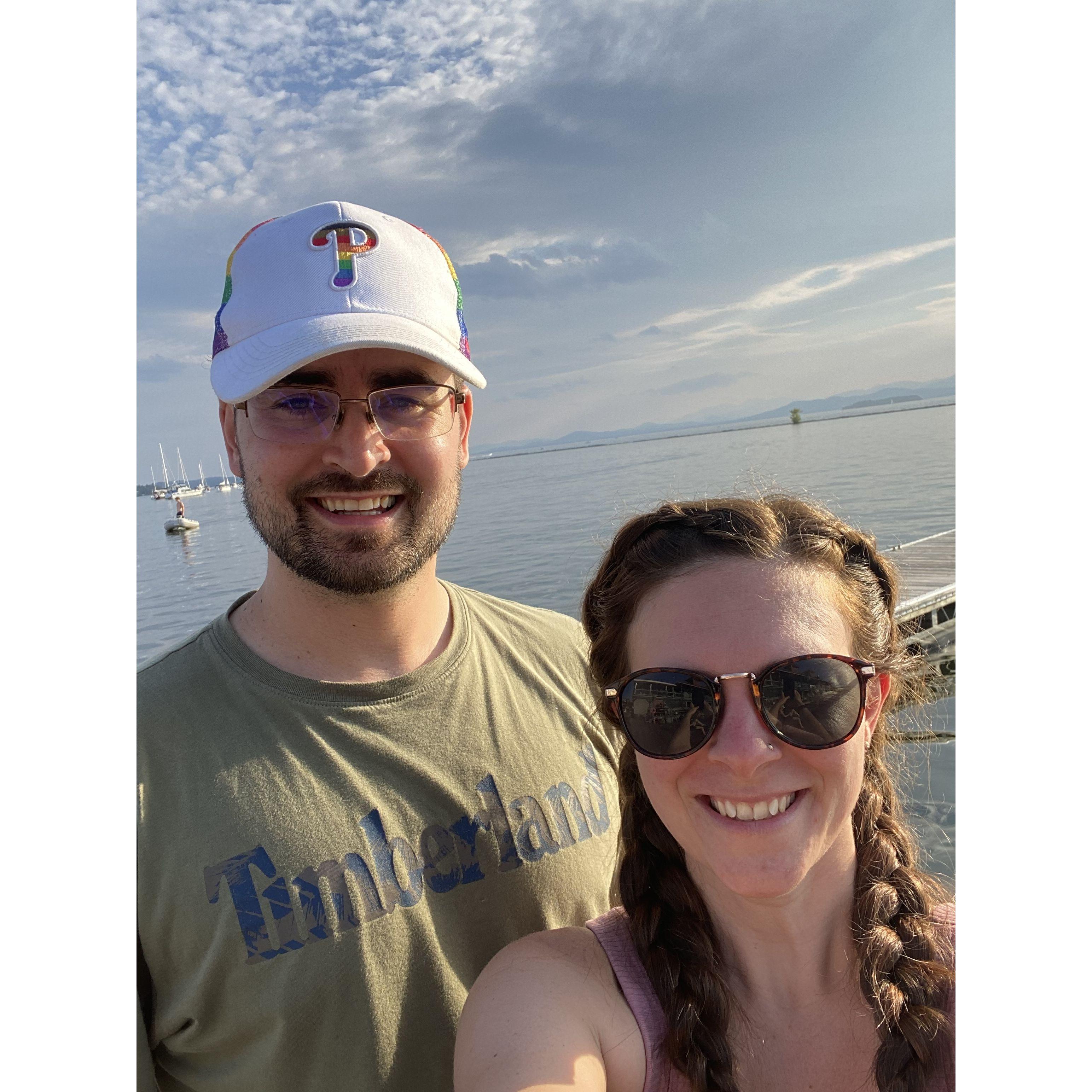 Marie and Austin on Lake Champlain in Burlington, VT