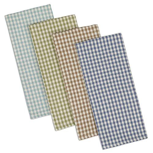 DII Cotton Heavyweight Plaid Dish Towels Kitchen Gift, 18 x 28" Set of 4, Drying and Cleaning Kitchen Towels for Everyday Cooking and Baking-Lake House Check