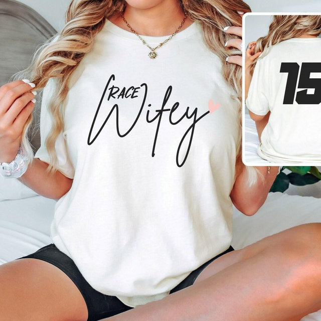 Race Wifey TShirt, Personalized Wife Race Shirt, Comfort Colors, Race Day Tee, Race Day Vibes, Race Season, Gifts for Racing, Racing Shirt