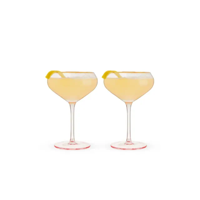 Twine Rose Crystal Coupe Glasses Drinking Set, Cocktail Glasses Coupe Martini Glasses 11.5oz Set of 2