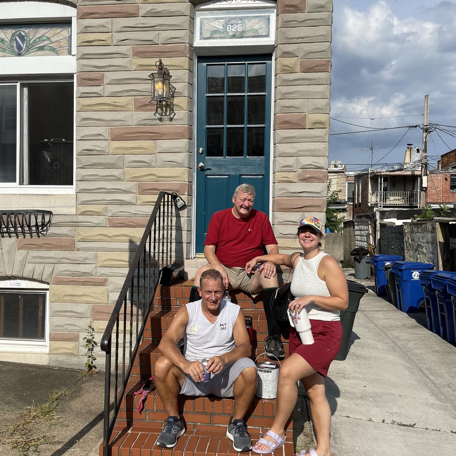 Tori's dad and neighbor Brucey in Baltimore for home renovations prior to move in