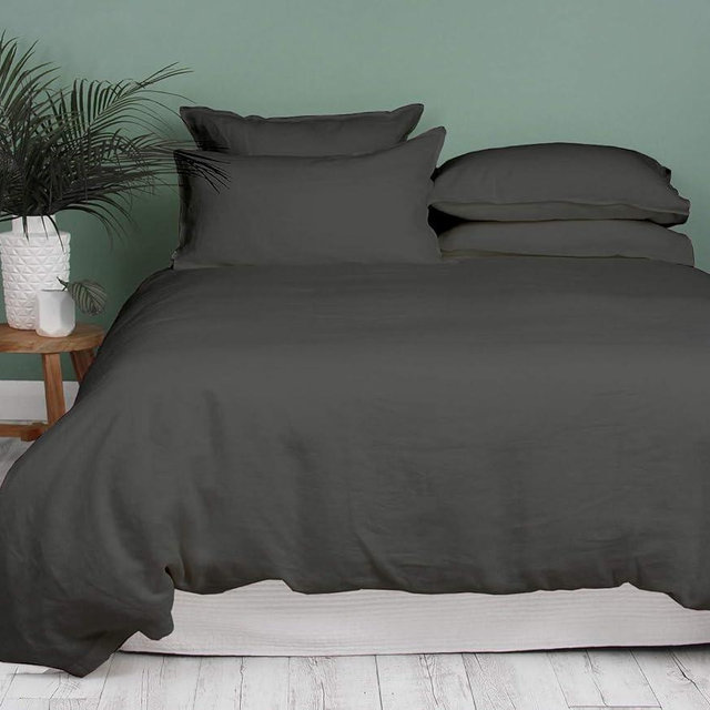 Minor Monkey California King/King Duvet Cover 1000 Thread Count 100% Egyptian Cotton Sateen Weave Soft Elephant Grey Quilt Cover 3 PC Bedding Set - Comforter Cover & 2 Pillow Shams with Zipper Closure