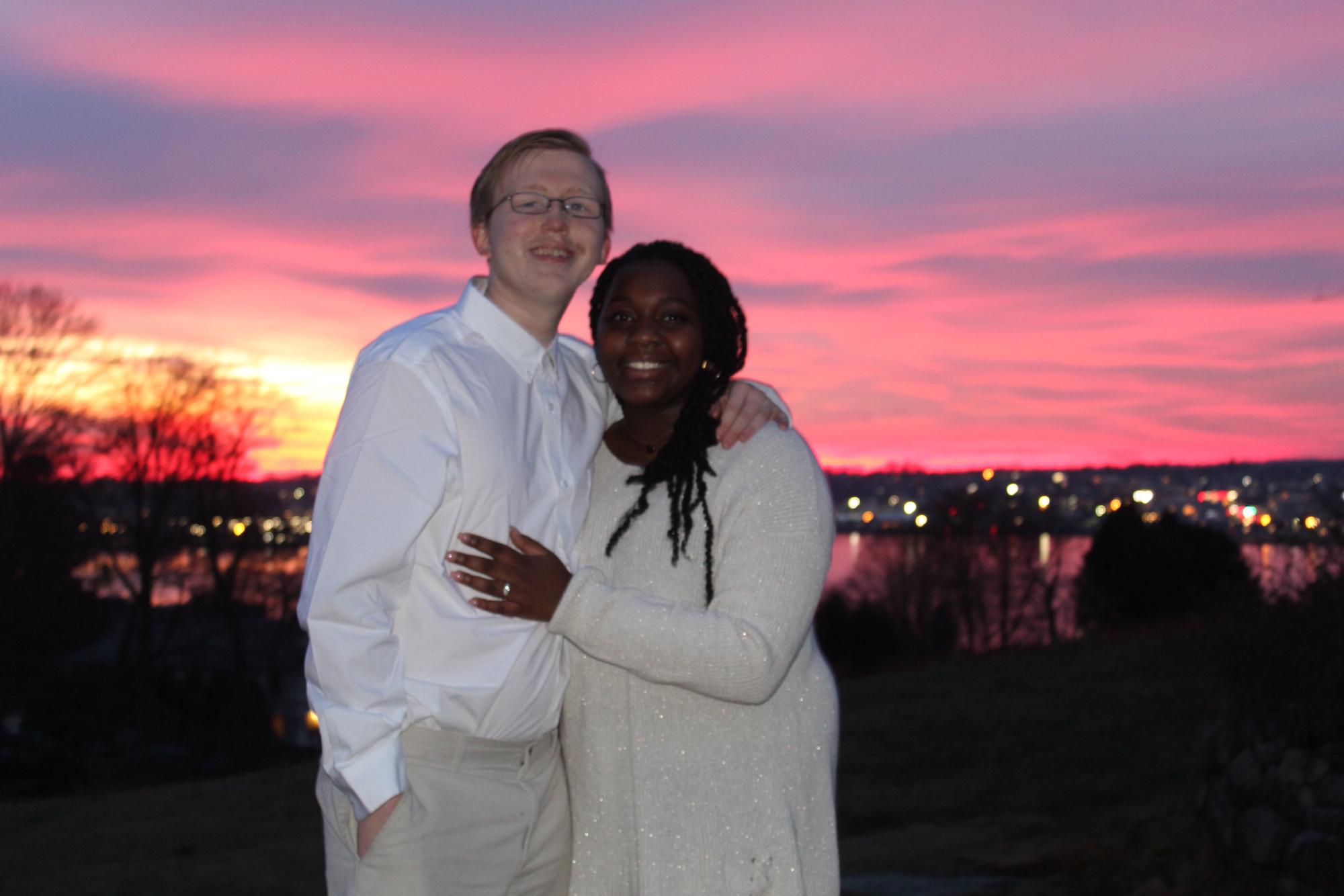 An engagement photo
