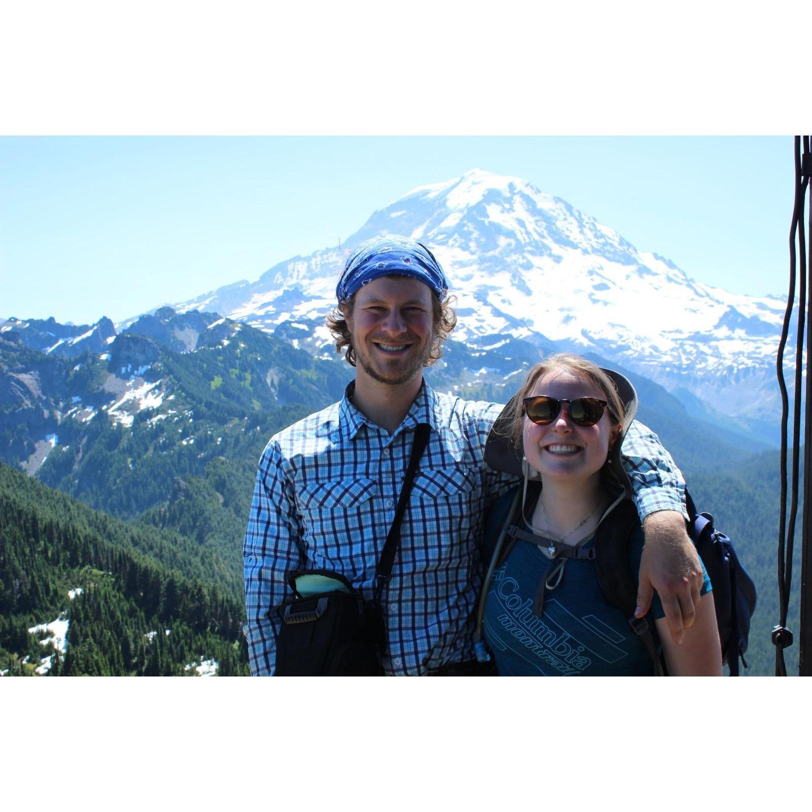 Staying Mt Rainier at Mowich Lake, hiked up to the fire tower summer 2024