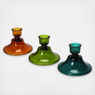 Glass Taper Candle Holder, Set of 3