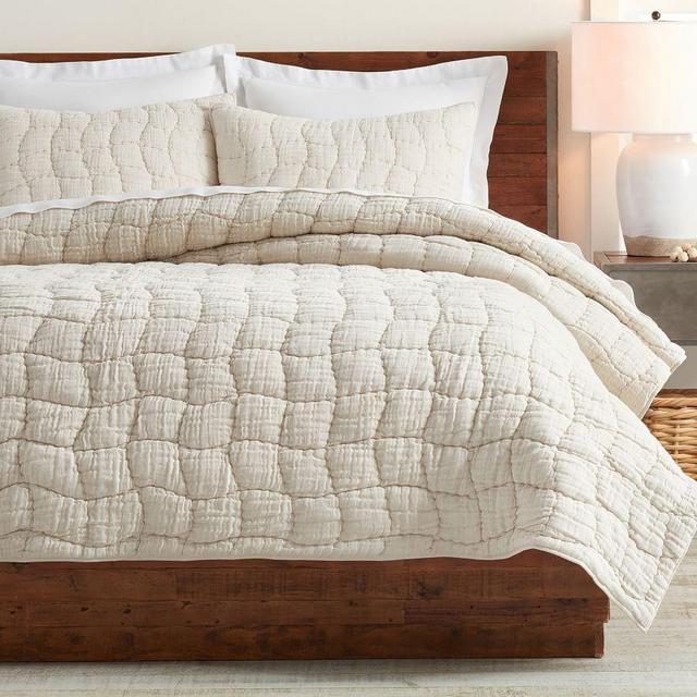Flax Cloud Hancrafted Linen/Cotton Quilt, King/Cal. King