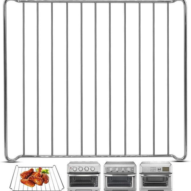 Replacement Air Fryer cooling rack for Cuisinart TOA-60 65 70 Air Fryer Convection Toaster Oven, 12.4''*11'' Stainless Steel Wire Rack Basket Tray Accessories Parts, Dishwasher Safes