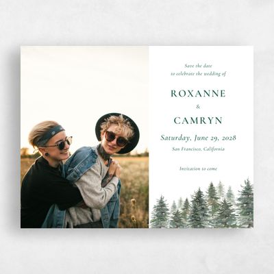 White Fall Wedding Save the Date - Kelton Photo
