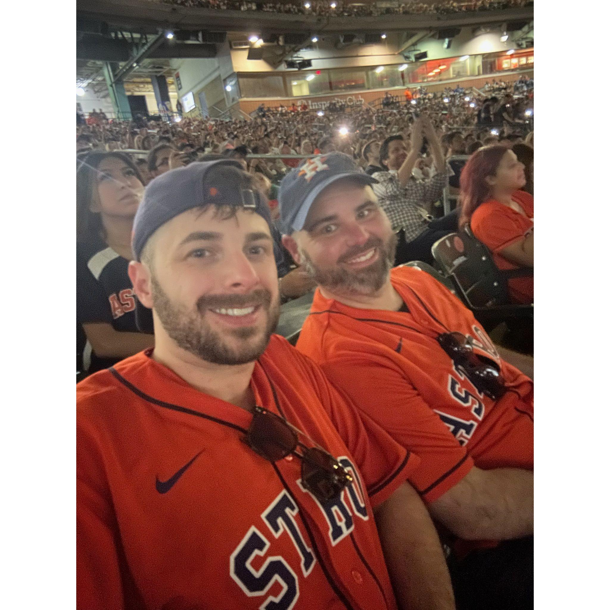 Our first Astros game June 2023. Also the first time Tyler attended a game at Minute Maid park and the Astros lost.....thanks Zac lol