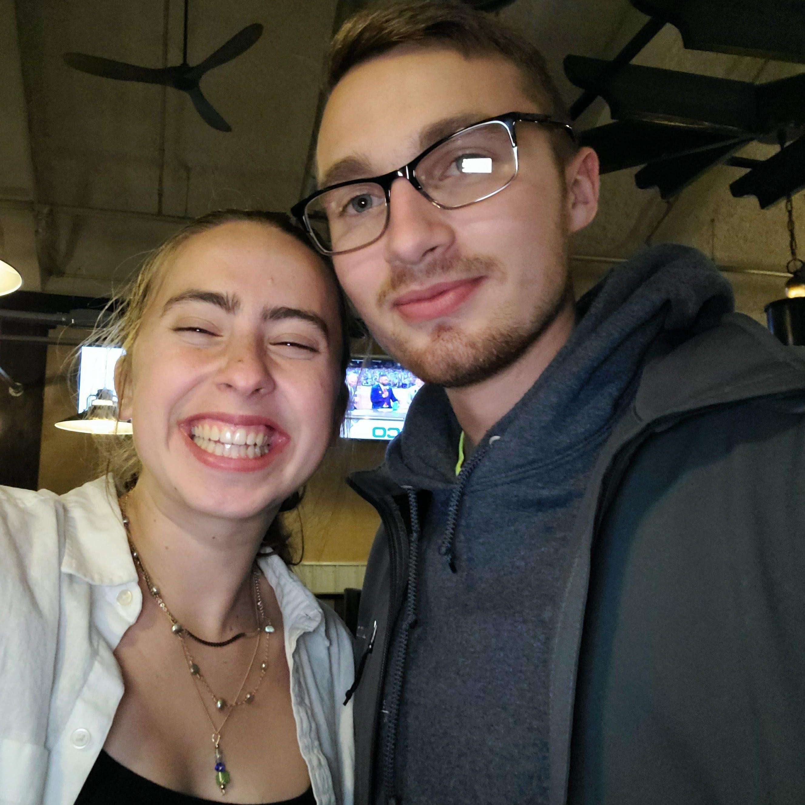 7 months of dating, 1 month of being engaged, and this was our first time eating out at a restaurant just the two of us!