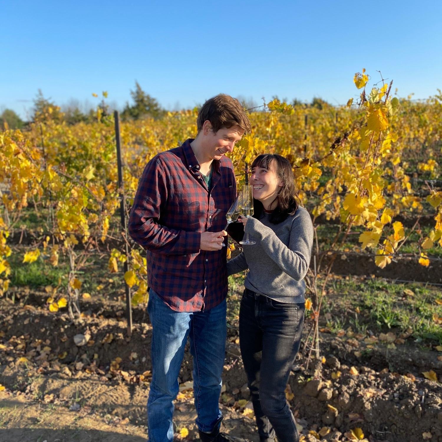 Visiting a vineyard with Miriam in Rochester