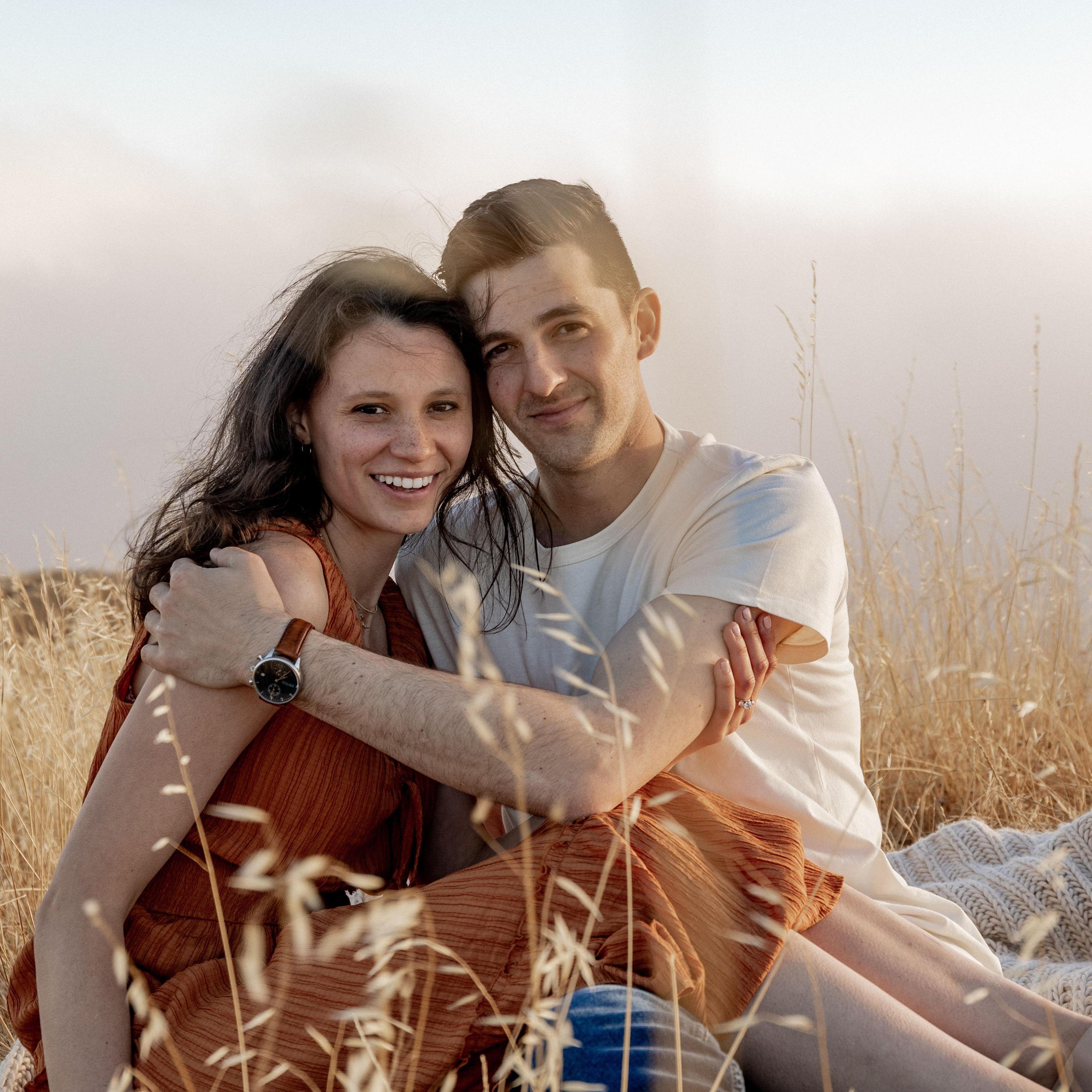 Cam and Court went back to the location of their first date on the top of Mt. Tamalpais for engagement photos with one of Courtney's best friends and bridesmaids, Alison Thuer.