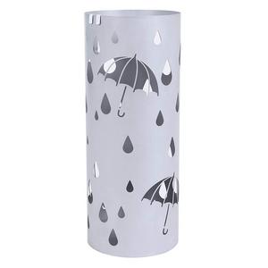 Songmics - SONGMICS Metal Umbrella Stand Silver Gray Umbrella Holder Home Office Decor with Drip Tray and Hooks ULUC23S