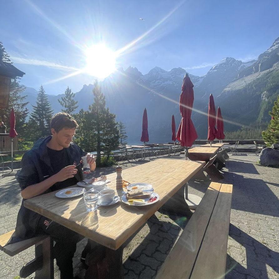 Breakfast in Switzerland on Ya'el's birthday, 2023