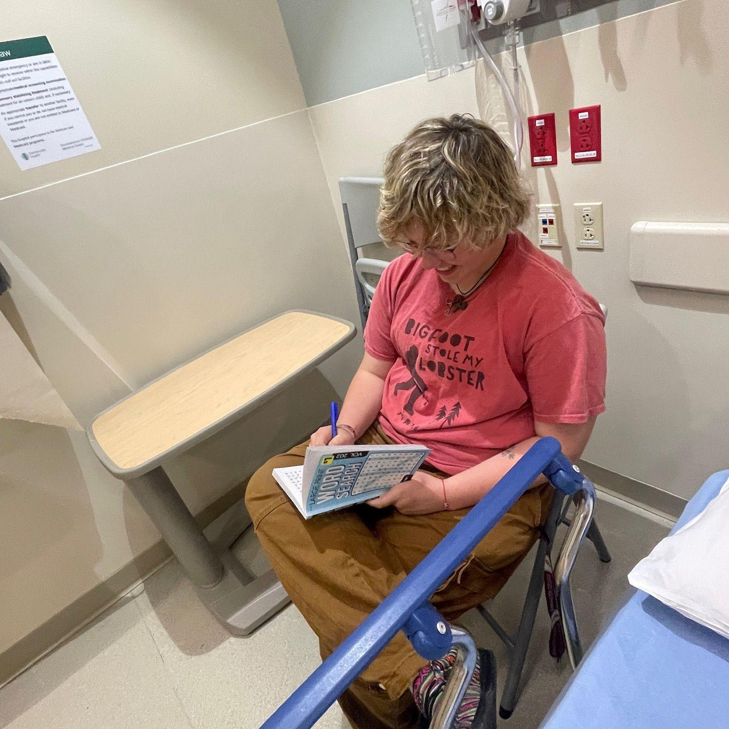 Mia didn't tell me she was hurt until we were on our way back to college. We went to the ER and spent the entire night there where she was prescribed one scooter we had to drive over an hour to pick up the next day.