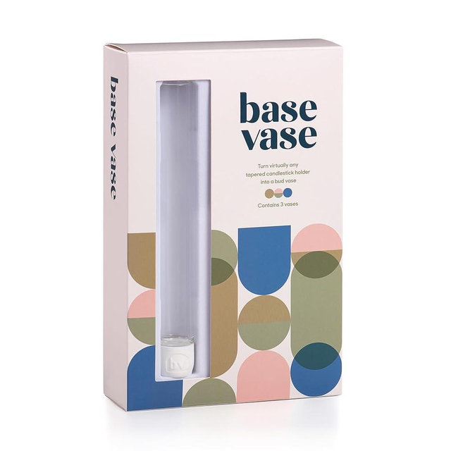 Base Vase (3-Pack) - The Bud Vase That Fits in Taper Candle Holders | Create Floral Arrangements for Tablescapes, Centerpieces, Weddings and Home Decor