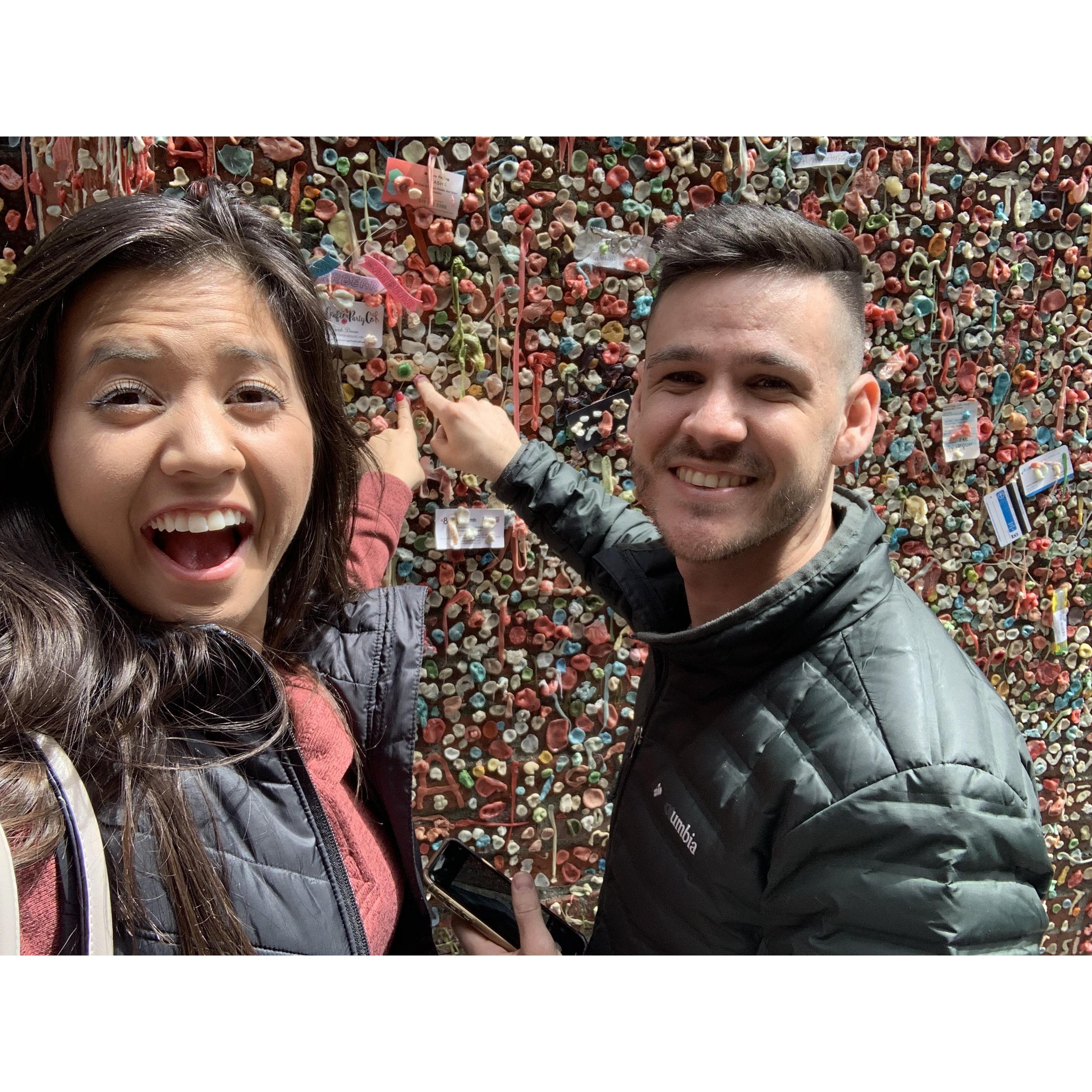 And we saw the gum wall