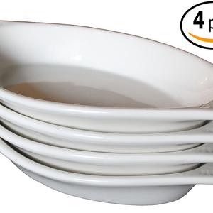 Au Gratin Baking Dishes, Set of 4 (12 Ounce, Bone White)