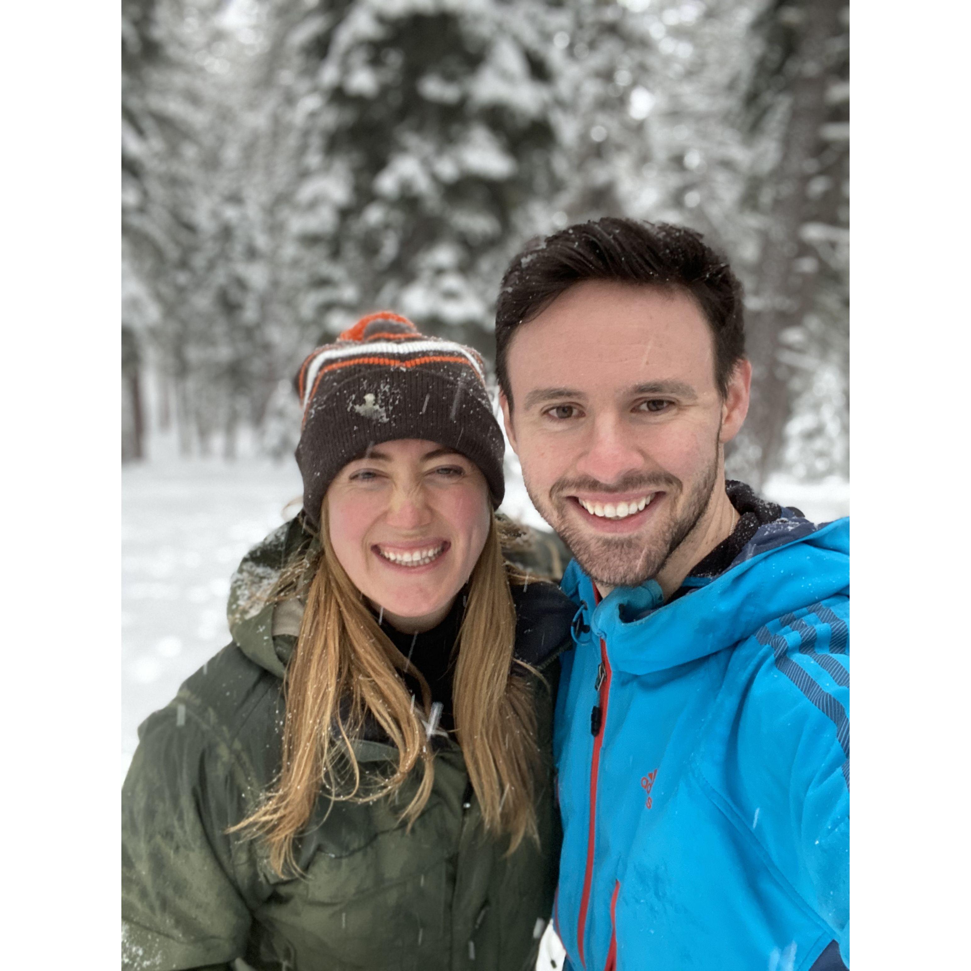 We were hit by a big snowstorm when we were out in Truckee in April 2020 - we had a magical snowshoe hike!