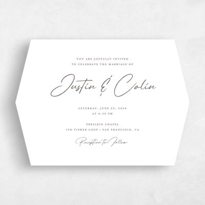 White Diamond Wedding Invitation - Burke Landscape