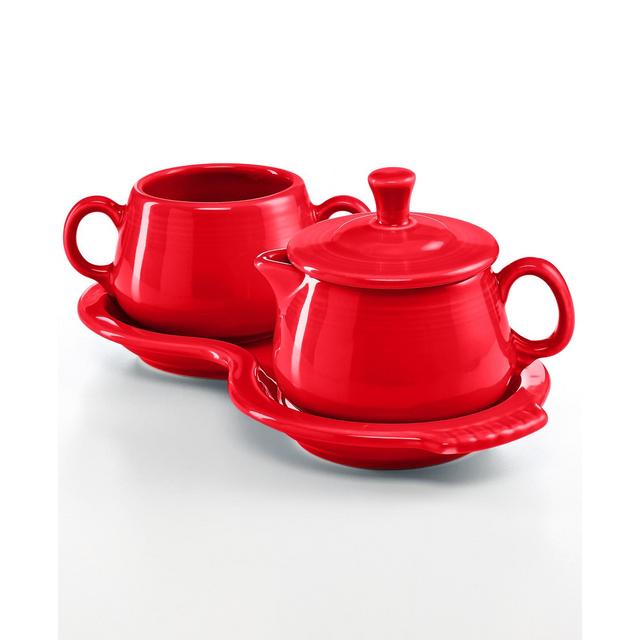 Fiesta Scarlet Sugar and Creamer Set
