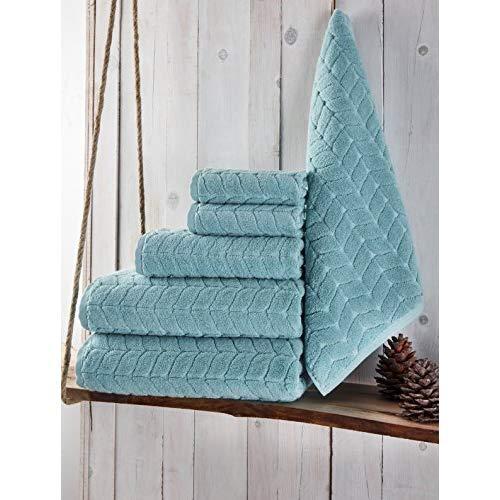 Bagno Milano Jacquard-Woven Towels – Ultra-Absorbent & Fast-Drying Spa Towels – Non-GMO Turkish Cotton Towels – Durable & Plush Luxury Towels – Eco-Friendly Towels – Soft Spa Towel Bundle - Mint 6 Pcs