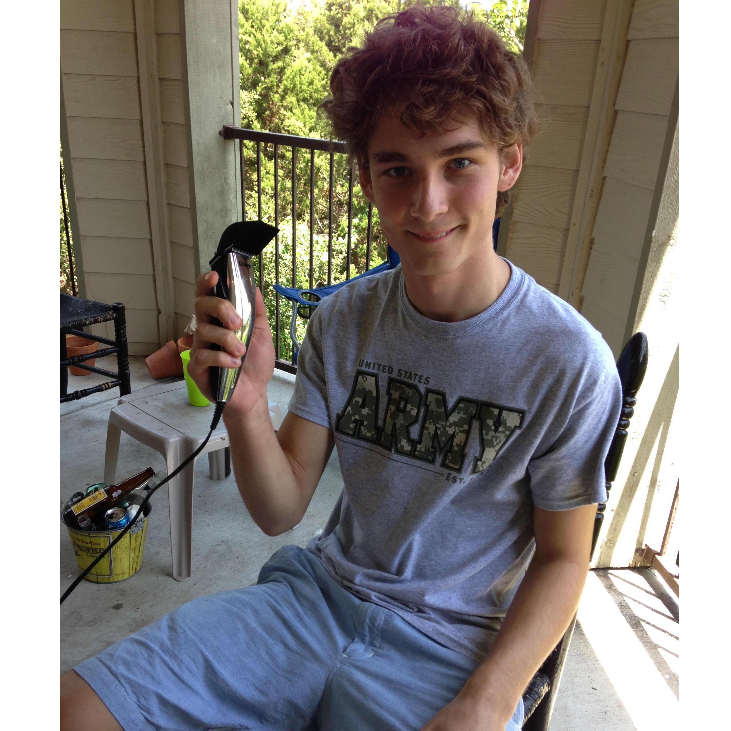 Katie has been the only person to cut Byron's hair since they started dating, five years ago!