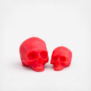 Bright Red Skull Candle