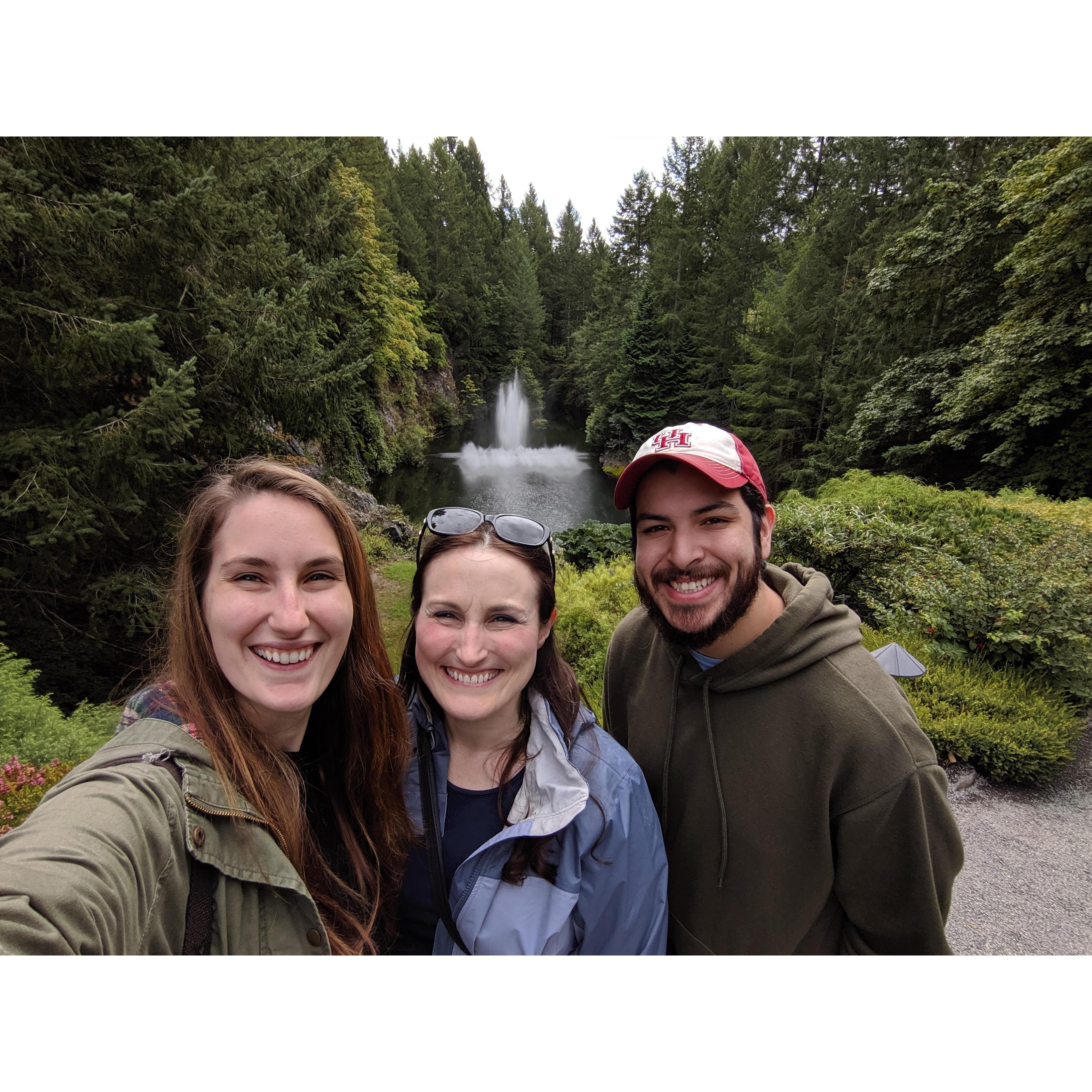 At Butchart Gardens in Canada, September 2019, with maid of honor Meghan