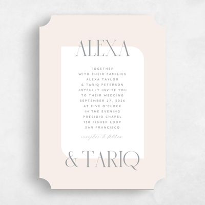 Beige Ticket Wedding Invitation - Seibel Portrait