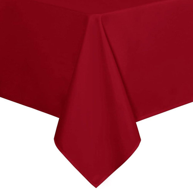 sancua Rectangle Tablecloth - 60 x 102 Inch - Stain and Wrinkle Resistant Washable Polyester Table Cloth, Decorative Fabric Table Cover for Dining Tables, Buffet Parties and Camping, Red
