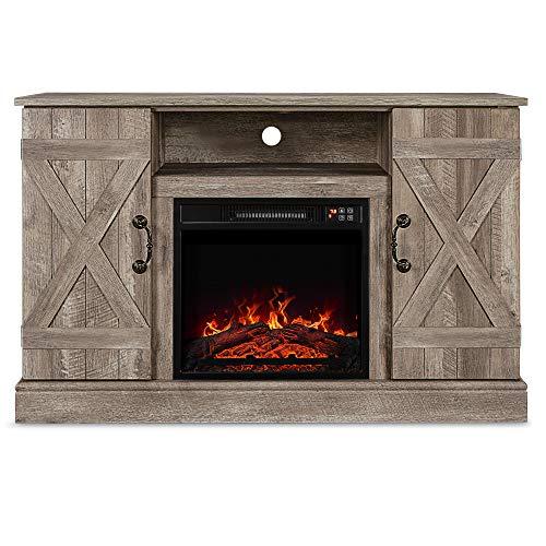 BELLEZE Infrared Electric Fireplace - with Remote Control TV Stand Entertainment Center for TV's Up to 50", Ashland Pine