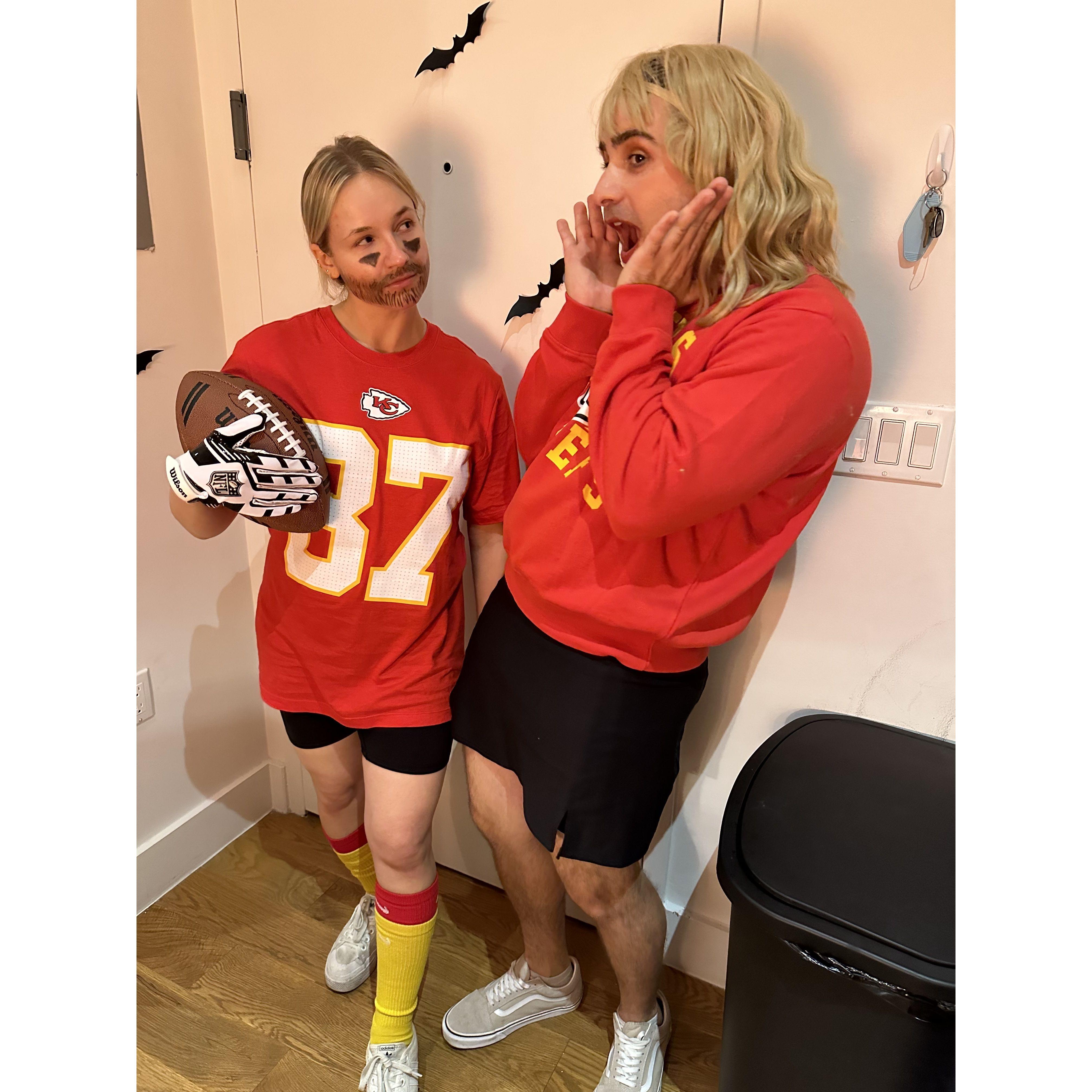 Taylor Swift & Travis Kelce for Halloween. October 2023, Brooklyn, NY.