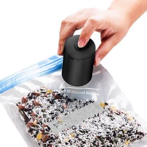 Ideashop Automatic Vacuum Sealer Food Saver, Mini Portable Cordless Vacuum Sealer Best for Food Preservation and Storage with 5 Reusable Storge Zipper Bags - USB Powered (Black)