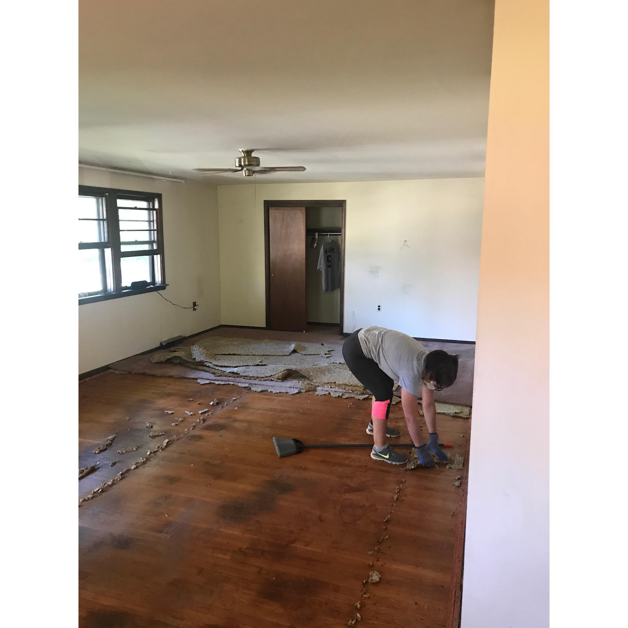 Getting rid of the 40+ year old carpet