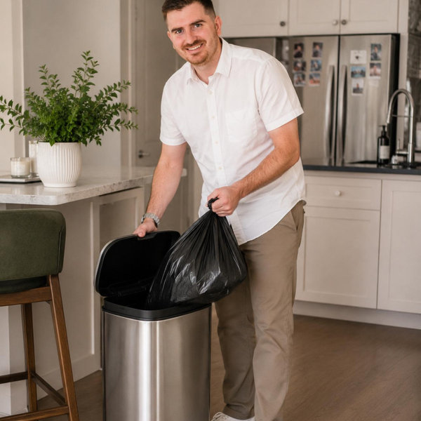 13.2 Gal Kitchen Trash Can, 50L Recycling or Garbage Bin, Brushed Stainless Steel Waste Basket, Soft&Quiet Close Dustbin, with Step-On Pedal, Removable Inner Bucket, for Home, Office, Living Room