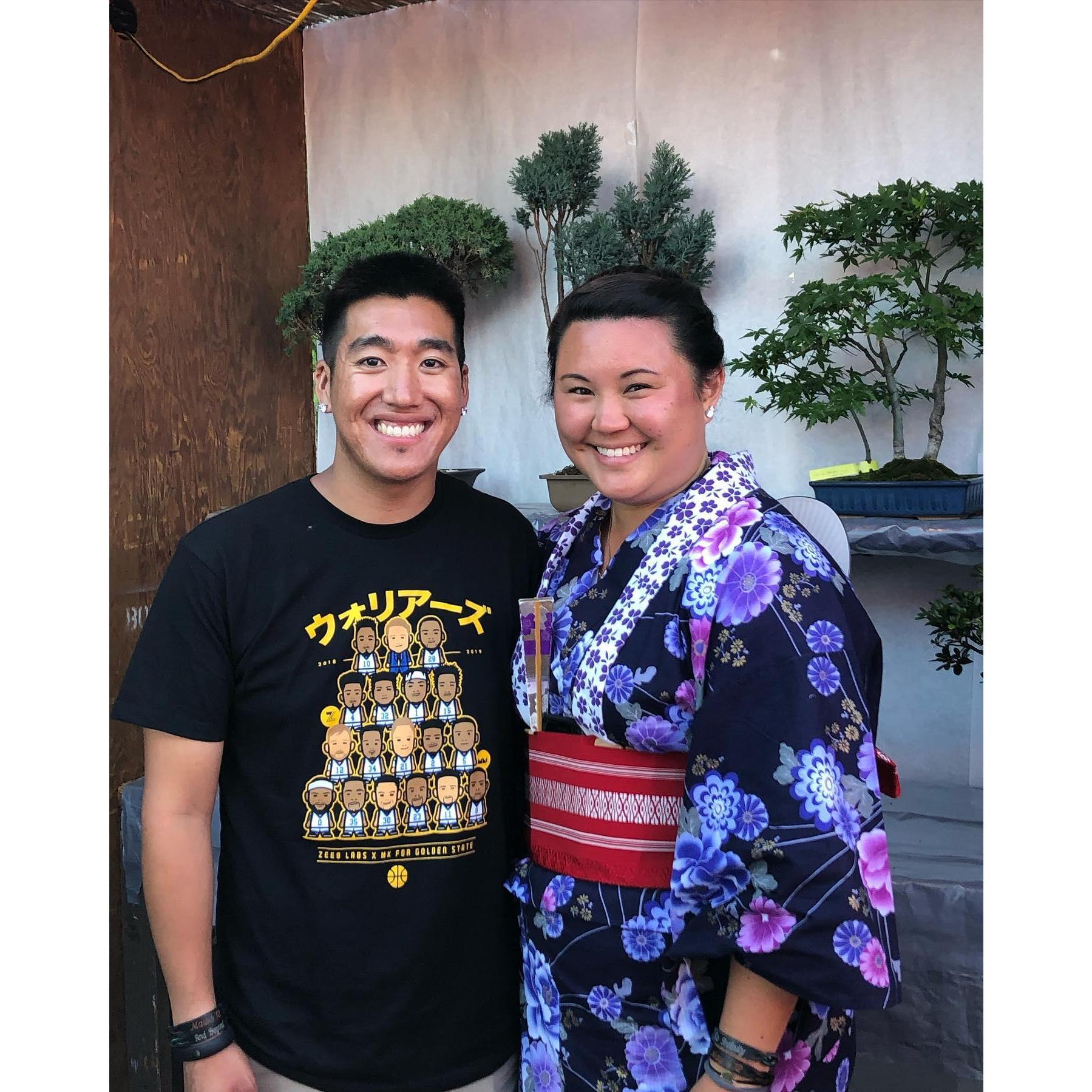 Palo Alto Buddhist Temple Obon getting ready for Odori Dancing