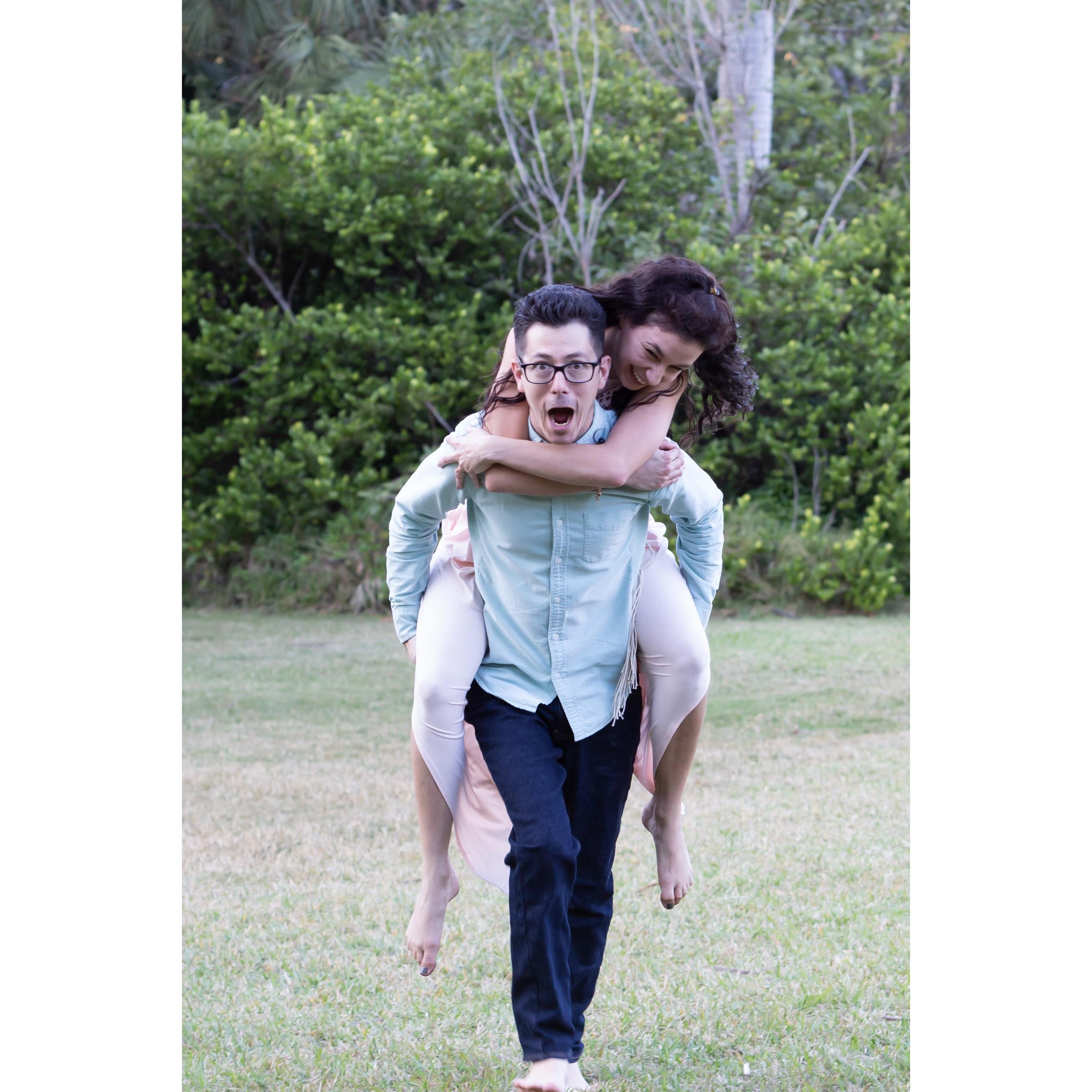 Engagement shoot blooper.