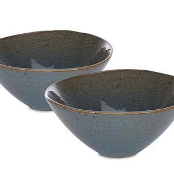 Teal Southern Living Astra Collection Noodle Bowls, Set of 2